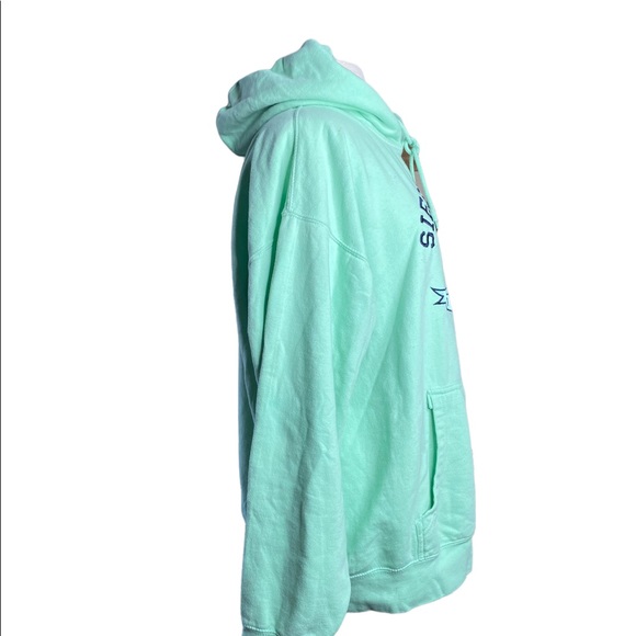 Siesta Key Florida light green hoodie front pocket & full zip closure XL - Picture 2 of 5